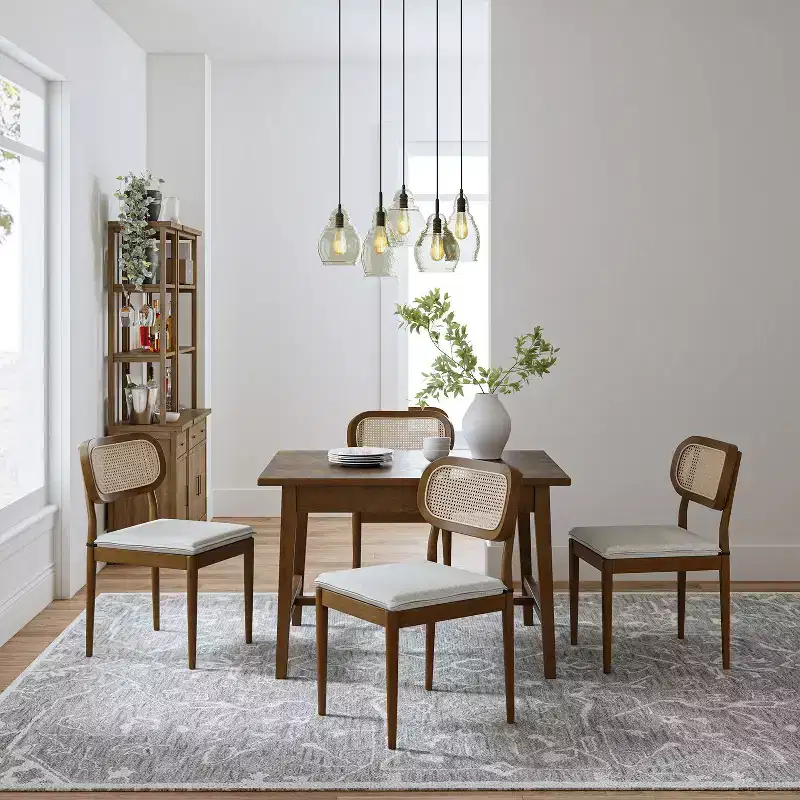 Hartmut Modern Ratten Dining Chair Set of 2 with Solid Wood Legs ART OF LIVING DESIGNS