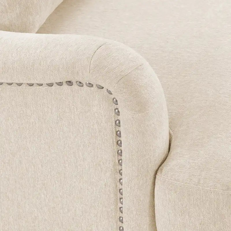 Modern Arm Accent Chair Upholstered with Solid Wood Frame and Lumbar Pillow