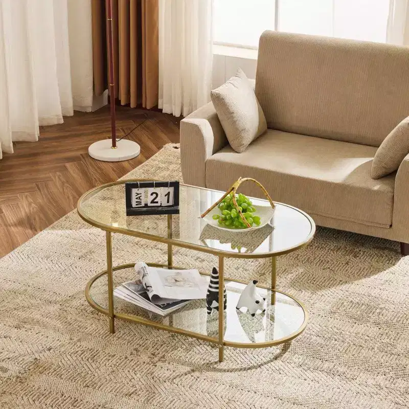 Oval Glass Coffee Table