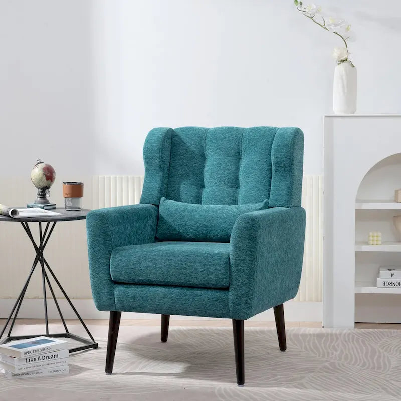 Mid-Century Modern Accent Chair with Waist Cushion