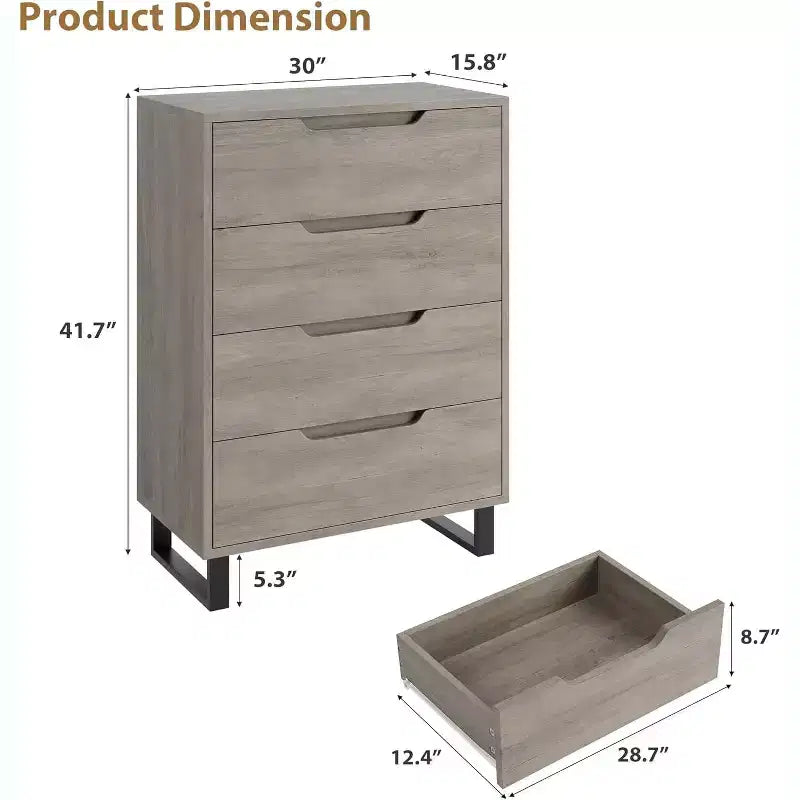 6 Dresser for Bedroom, 47.2 Wide Dresser, Freestanding Vertical Drawer Cabinet with Storage, Wooden Closet Storage Chest for Living Room, Hallway
