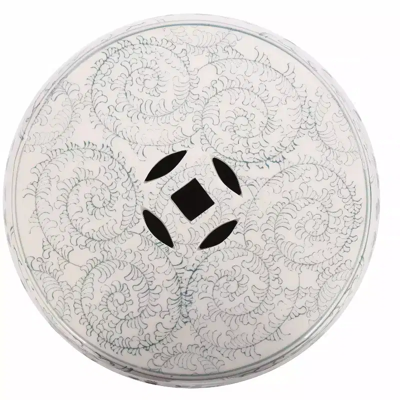 JONATHAN Y Double Happiness 18 Chinoiserie Ceramic Drum Garden Stool/Accent Table