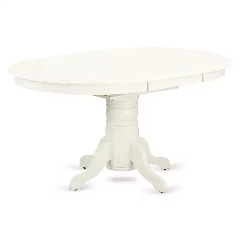 HomeStock 7-Piece Linen White Finish Solid Wood Top Dining Table with 6 Parson Chairs
