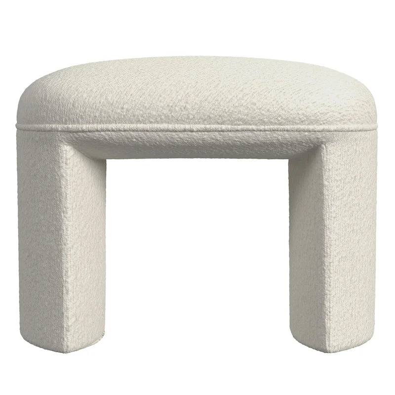 Modern Upholstered Ottoman with Boucle and Velvet Fabric Options