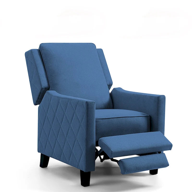 Push Back Recliner Chair with Linen Wing Back