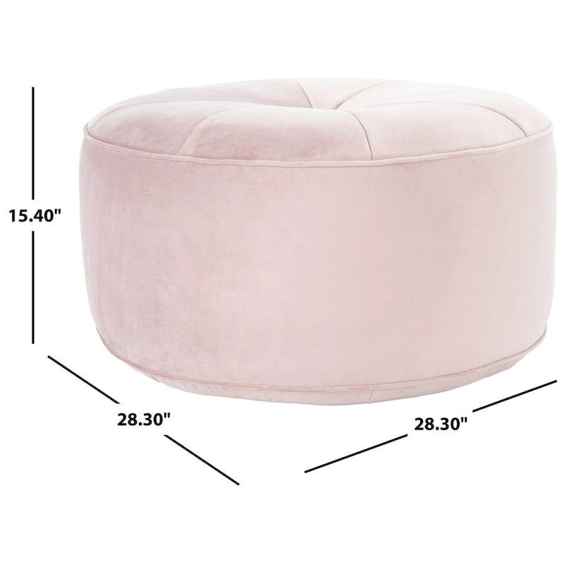 Round Velvet Pouf Ottoman �� Plush Seating Accent
