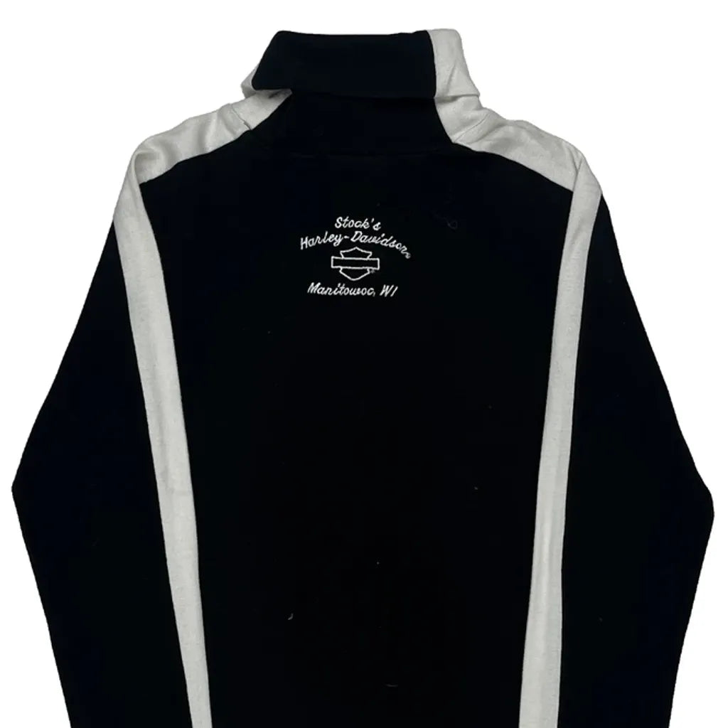 Long Sleeve Turtleneck Top Women Black White Cotton Small
