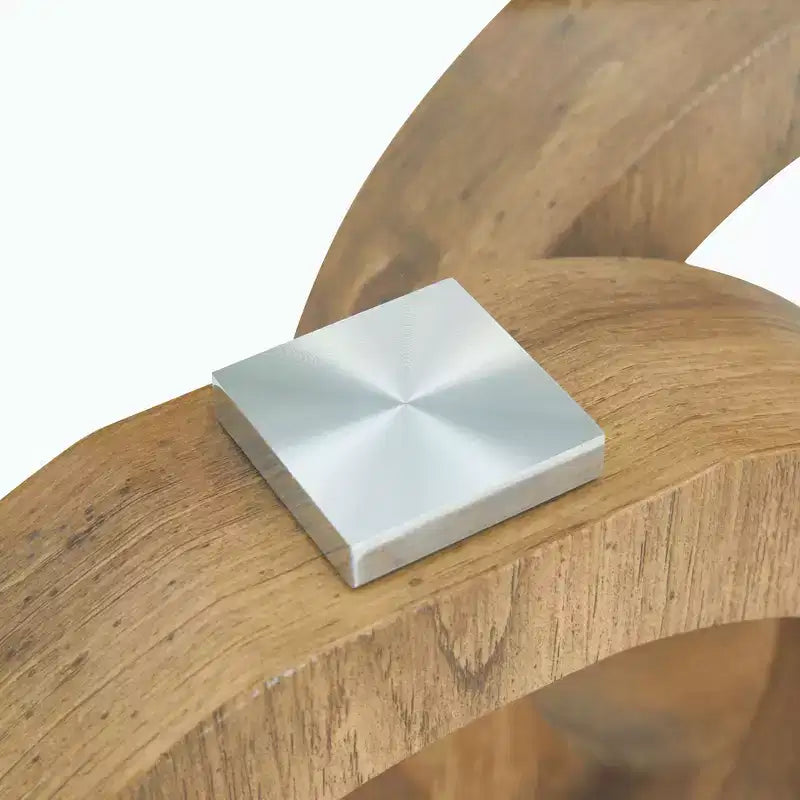Ring-Base Glass Coffee Table with MDF Base
