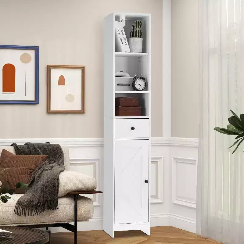 MDF Tall Narrow Storage Cabinet 66.9''H x 11.8''W x 11.8''D