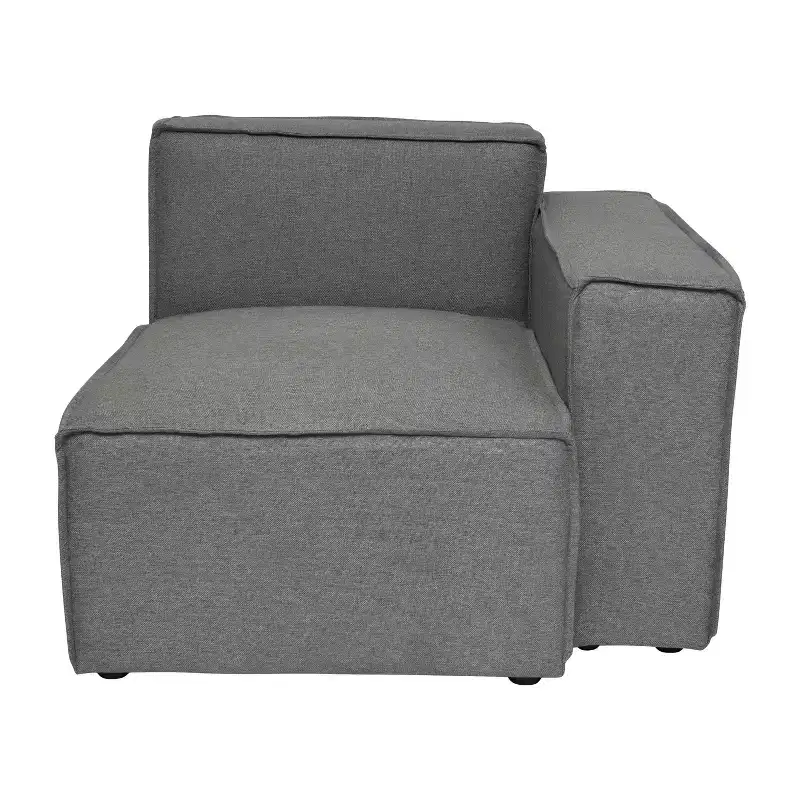 Emma and Oliver Modular Right Side Armchair with Arm Rest
