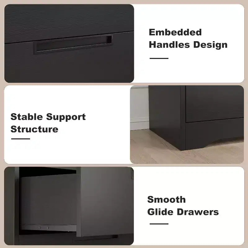 5-Drawer Wooden Dresser, Chest of Drawers for Bedroom & Living Room