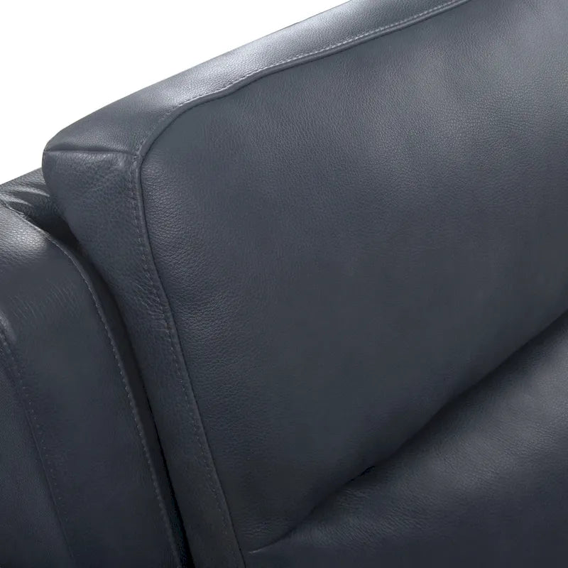 37 in. Top Grain Leather Power Glider Recliner with USB Charging and Adjustable Headrest