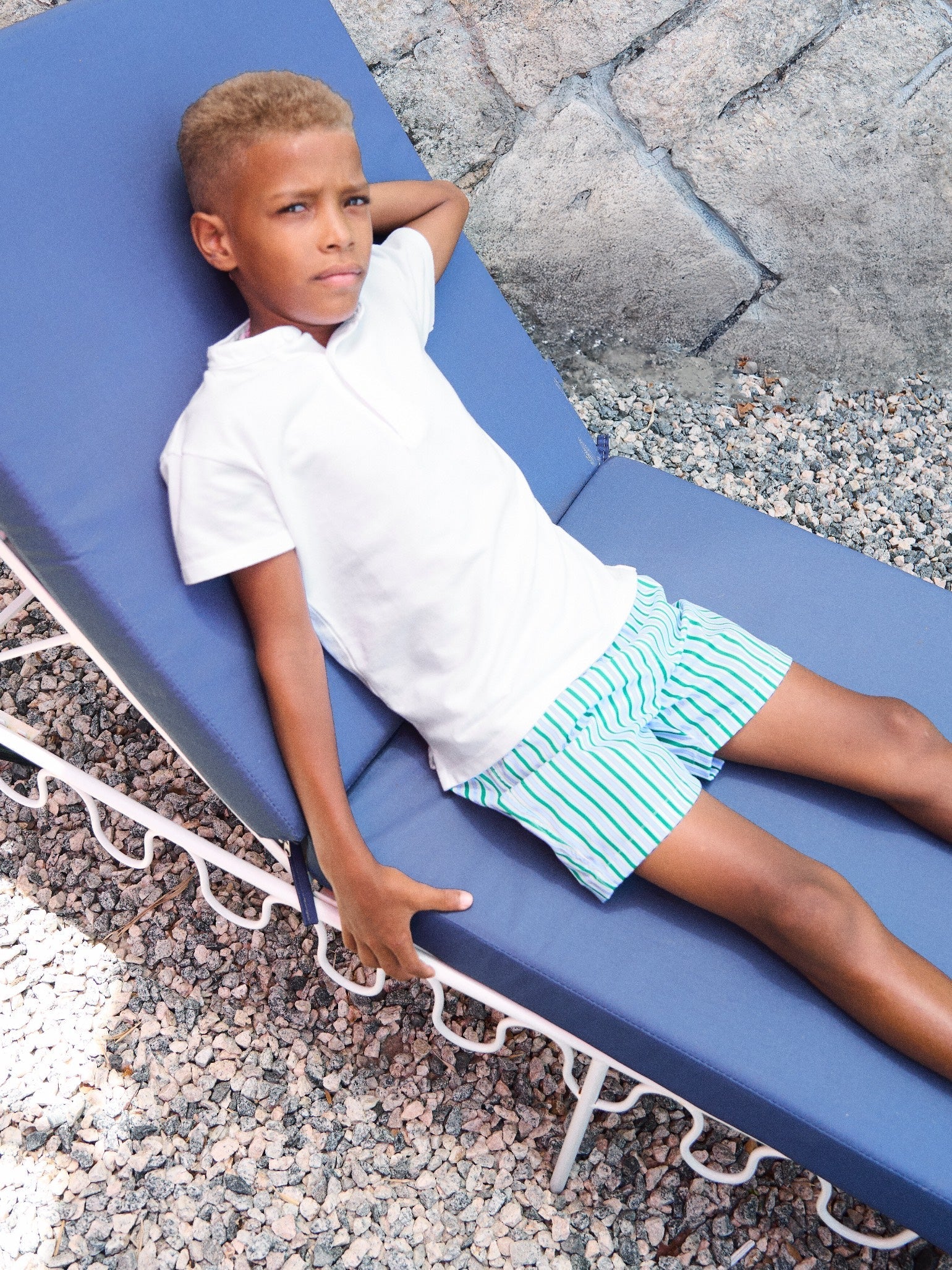 Green Stripe Boy Swim Short