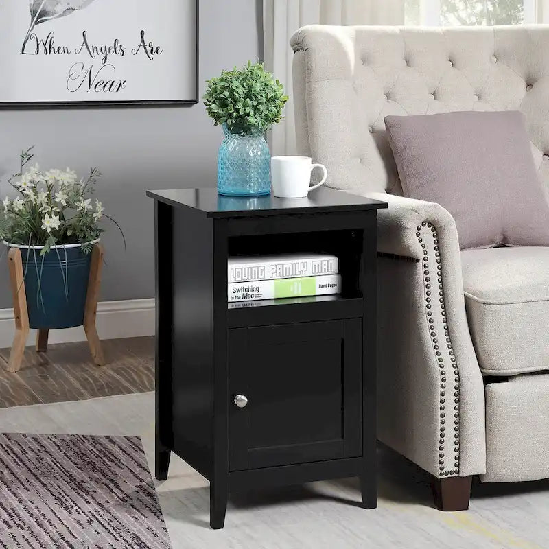 Storage Cabinet End Table with Shelf