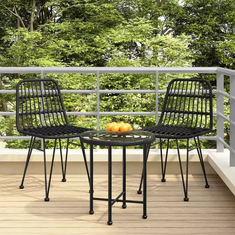 vidaXL Set of Outdoor Dining Chairs with Rattan Style