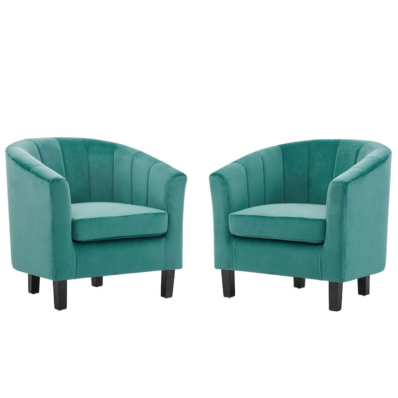 Channel Tufted Velvet Armchair
