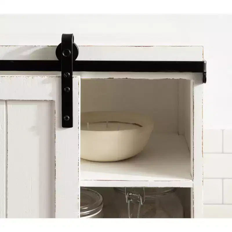 Kate and Laurel Cates Wood Floating Side Table with Cabinet