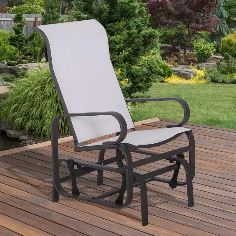 Gliding Lounger Chair, Single Rocker with Lightweight Metal & Mesh Construction