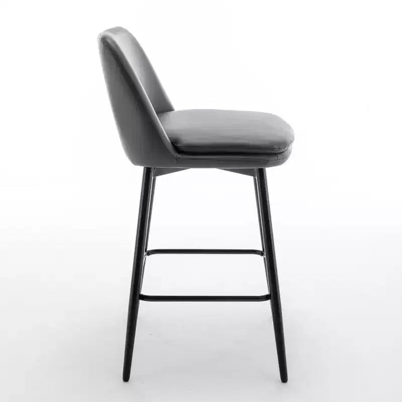 Counter Height Swivel Bar Stool, Linen & Matte Black