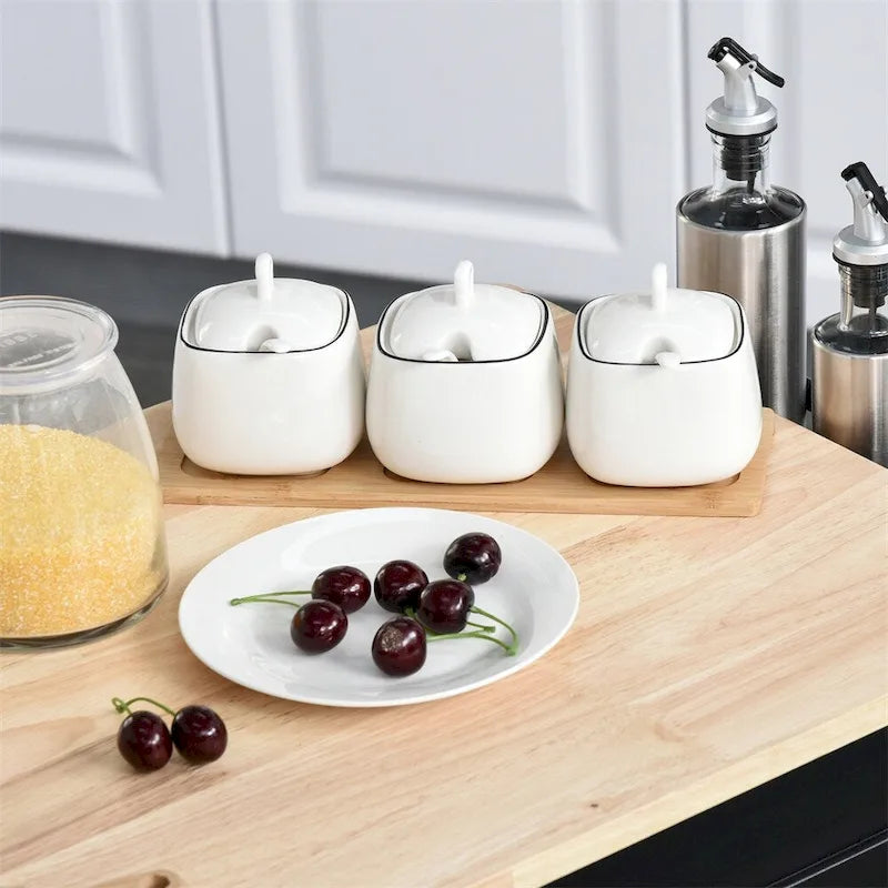 Black Rolling Kitchen Island with Drop-Leaf Top Three Drawers and Spice Rack