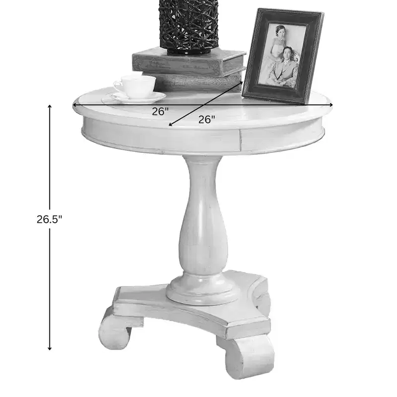 Rene Espresso Round Wood Pedestal Side Table