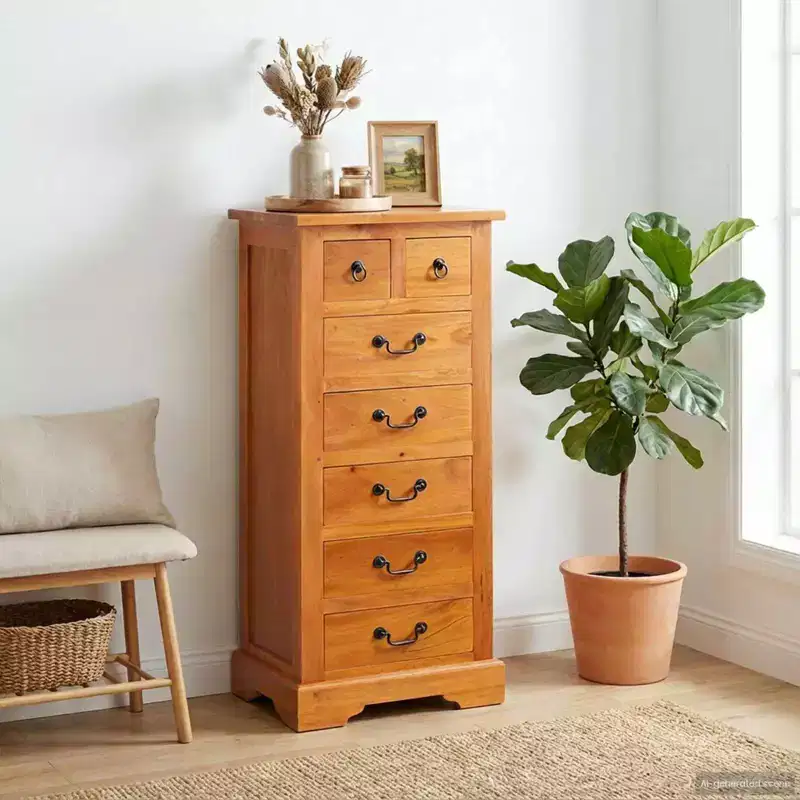 Chest of Drawers with Drawer Natural 17.72 x 13.78 x 39.57 in