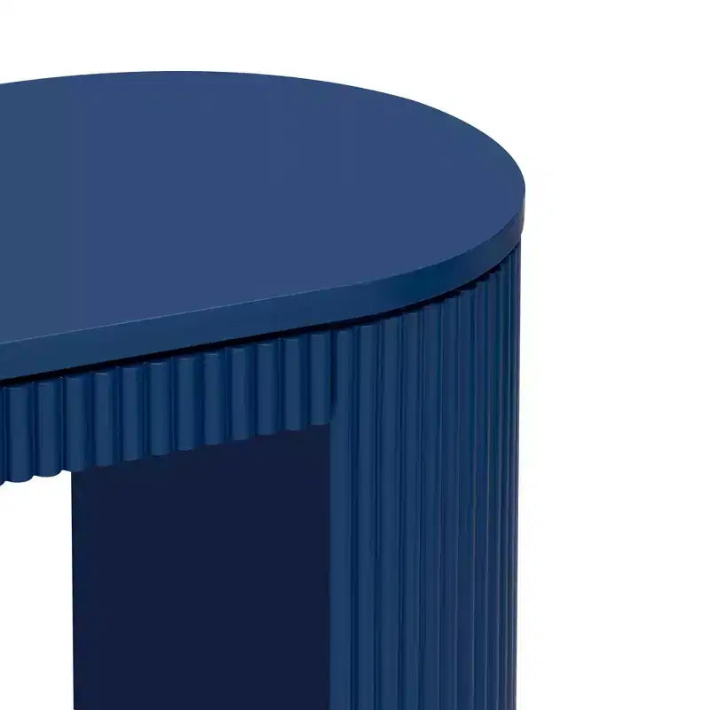 Modern Entryway Console Table with Curved Legs, Vertical Stripe Design, Narrow Table for Living Room