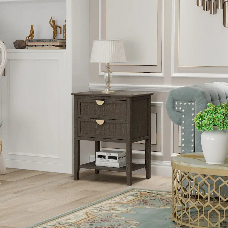 2-Drawer Side Table, American Style
