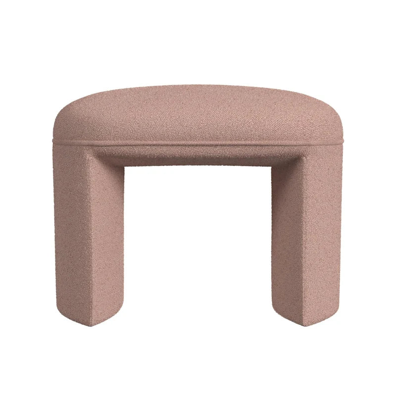 Modern Upholstered Ottoman with Boucle and Velvet Fabric Options