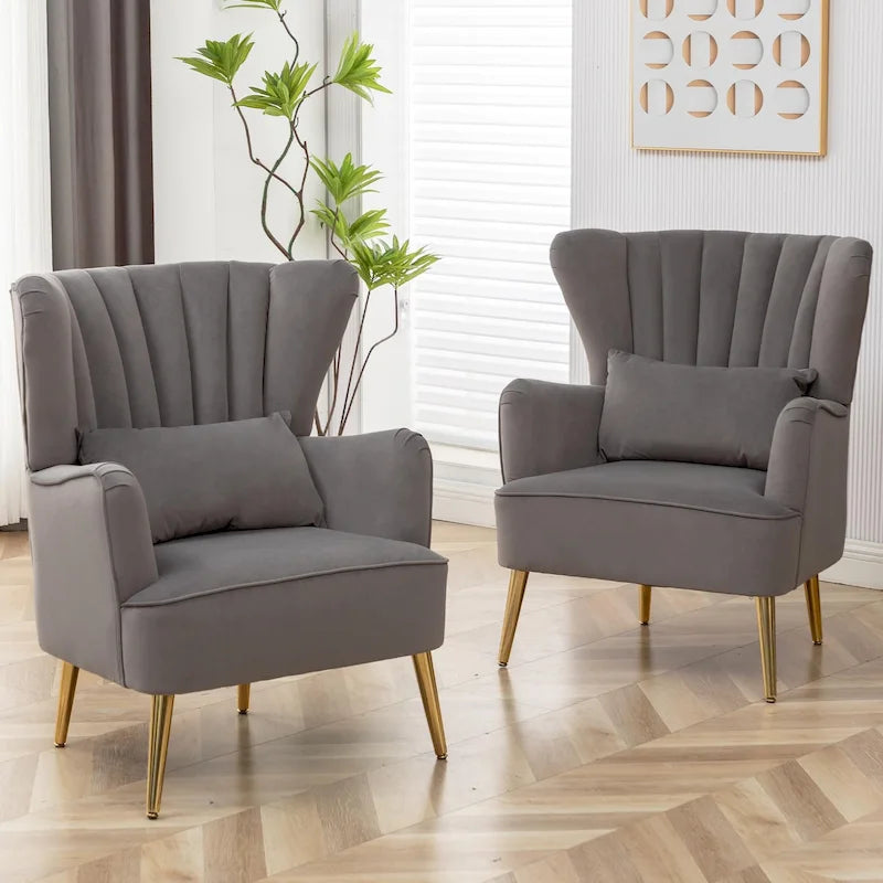 Modern Wingback Arm Chair Upholstered Accent Chair