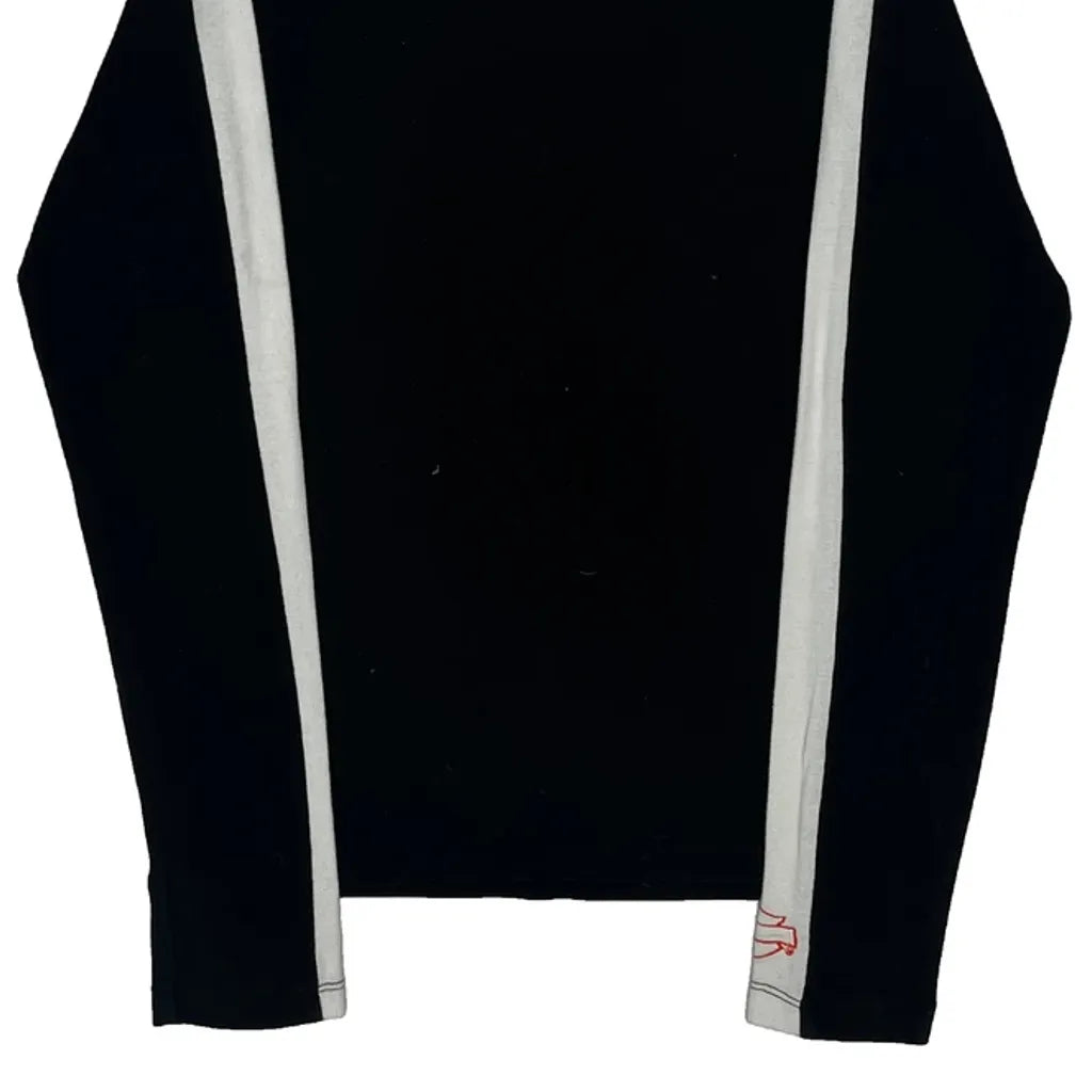 Long Sleeve Turtleneck Top Women Black White Cotton Small