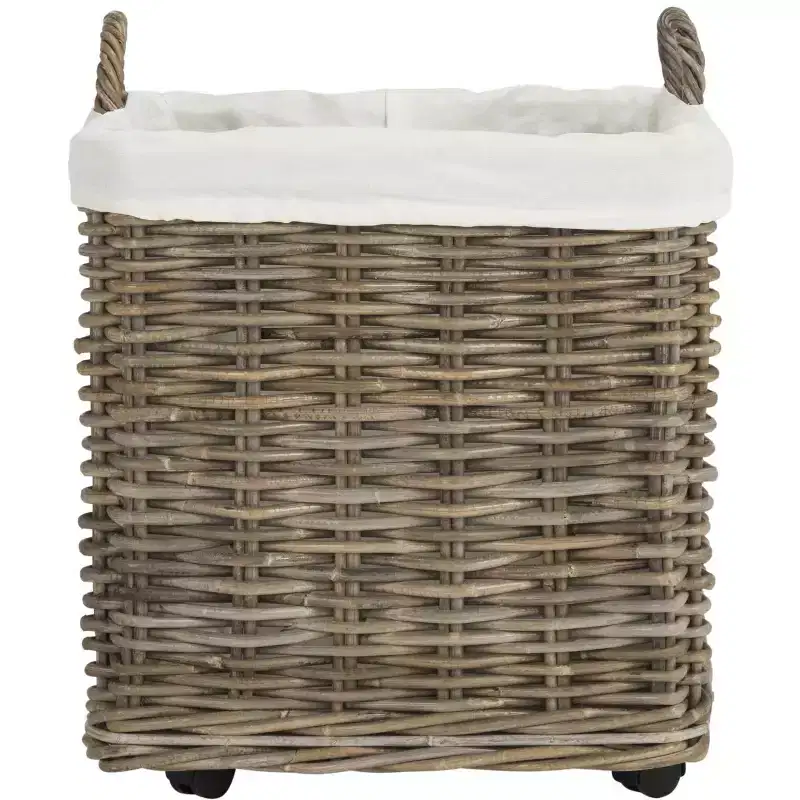 Amari Laundry Basket with Wheels (Set of 2) - HAC6000 - Natural - Safavieh