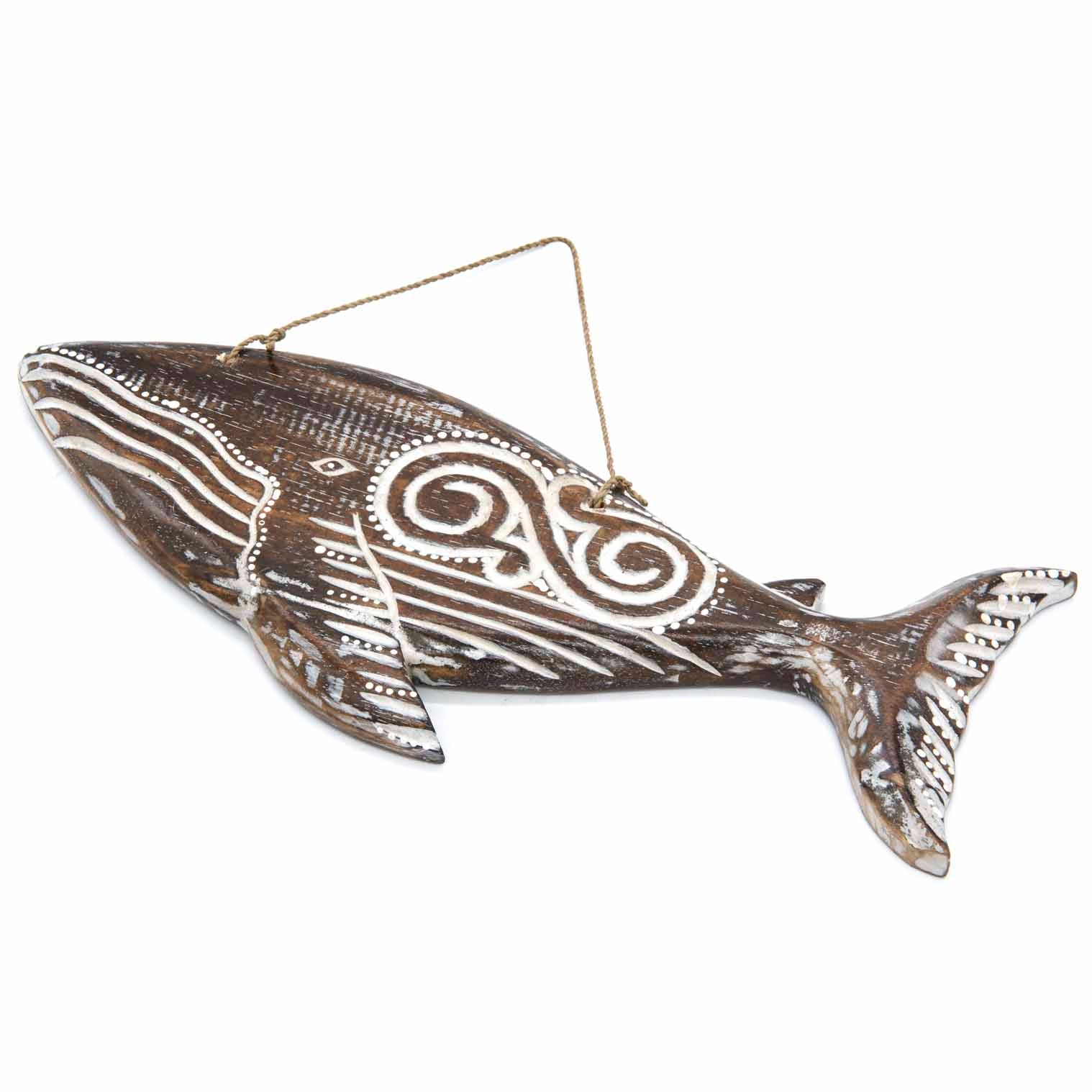 Hand Carved Whale Plaque