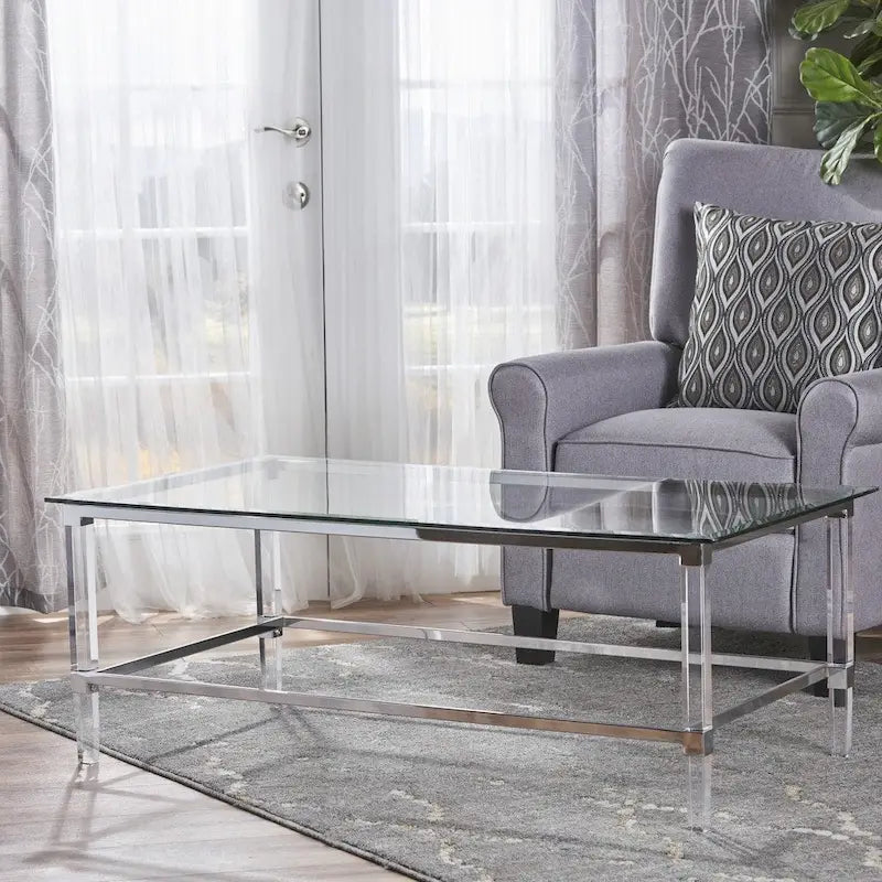 Modern Rectangle Tempered Glass Coffee Table