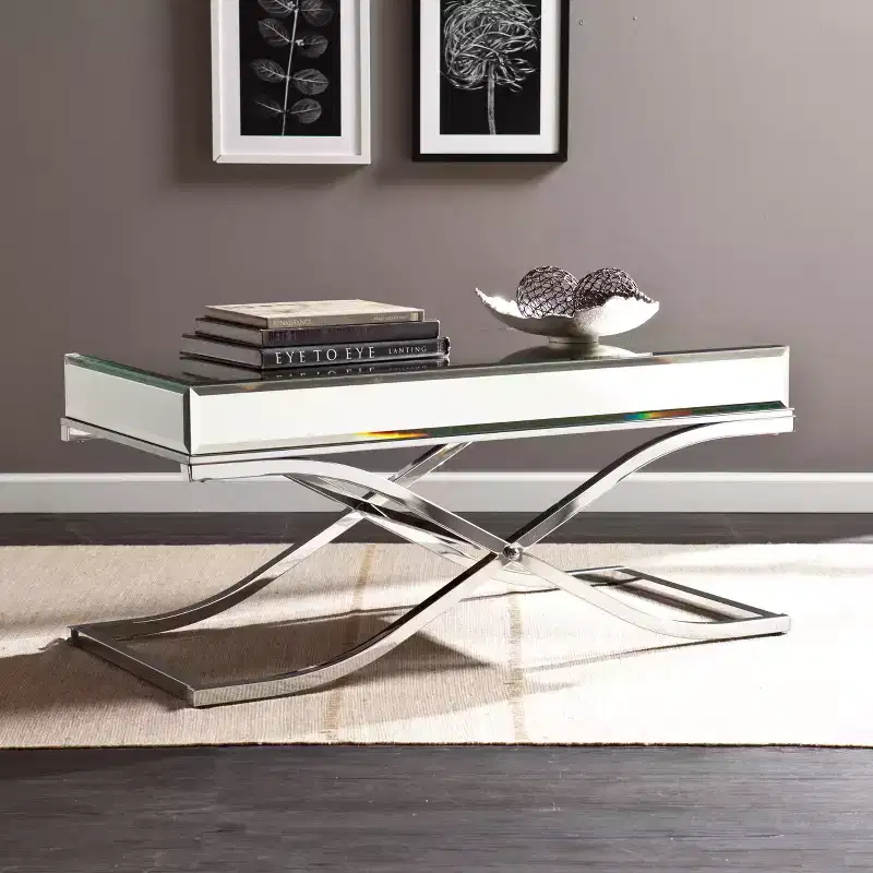 Ava Mirrored Cocktail Table - Chrome - SEI