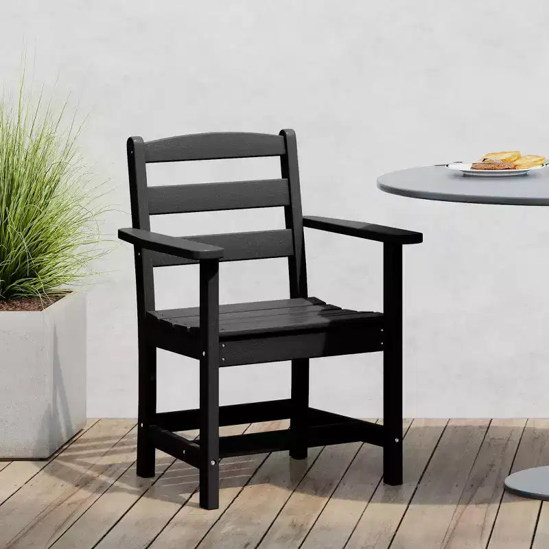 WestinTrends Ashore Outdoor HDPE Patio Classic Dining Arm Chair, White