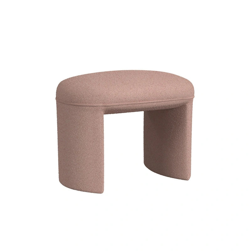 Modern Upholstered Ottoman with Boucle and Velvet Fabric Options