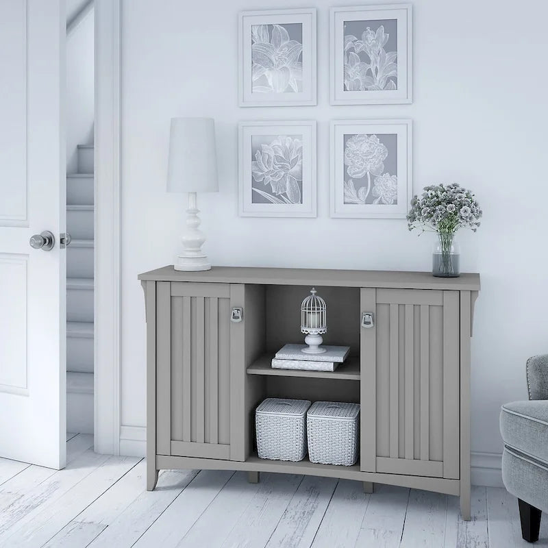 Accent Storage Cabinet with Doors in Cape Cod Gray - 46.22L x 12.76W x 29.96H
