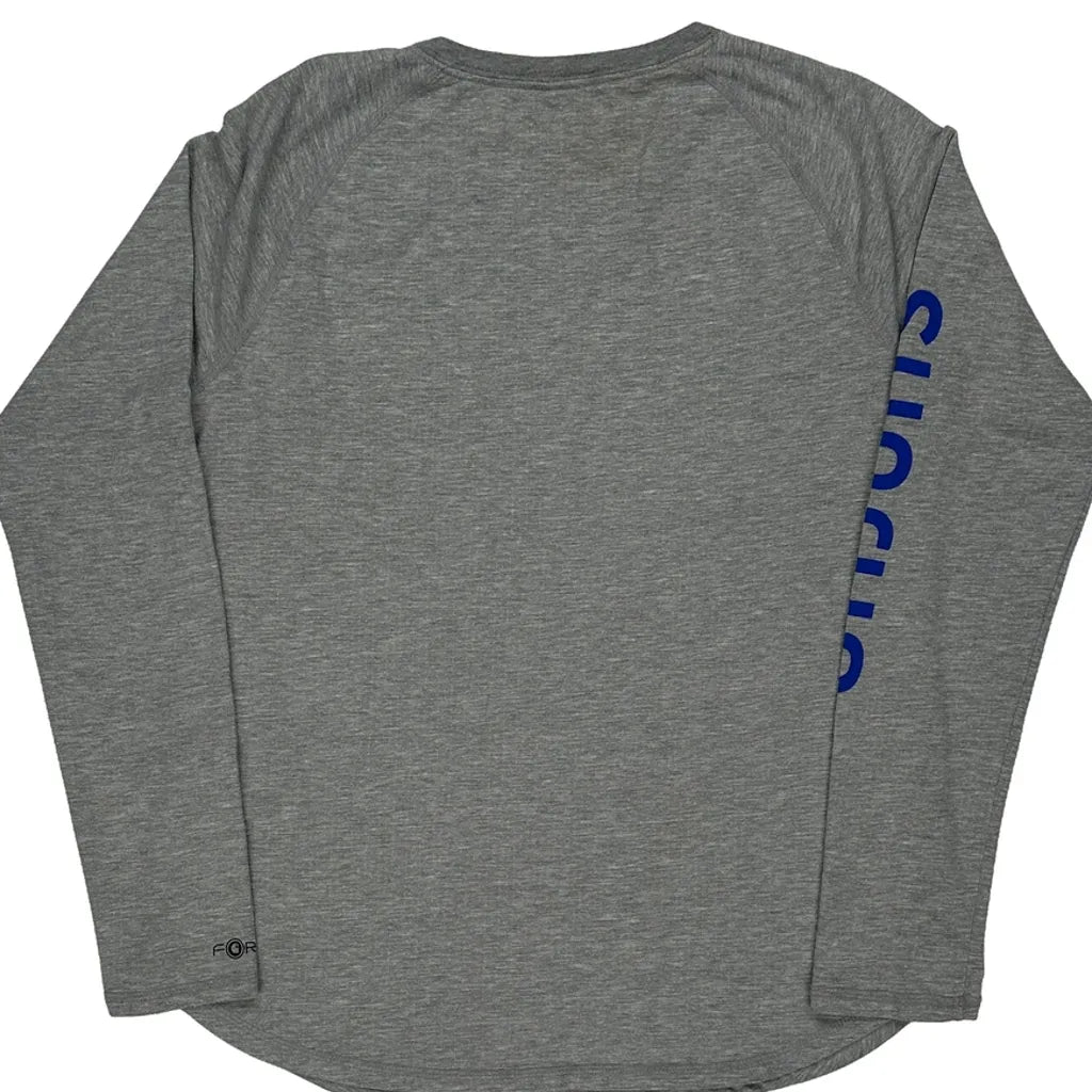Women's Grey Long Sleeve Crew Neck Cotton T-Shirt Regular Fit