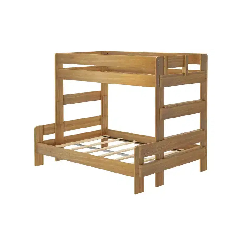 Twin over Full Bunk Bed, Modern Farmhouse Solid Wood for Kids