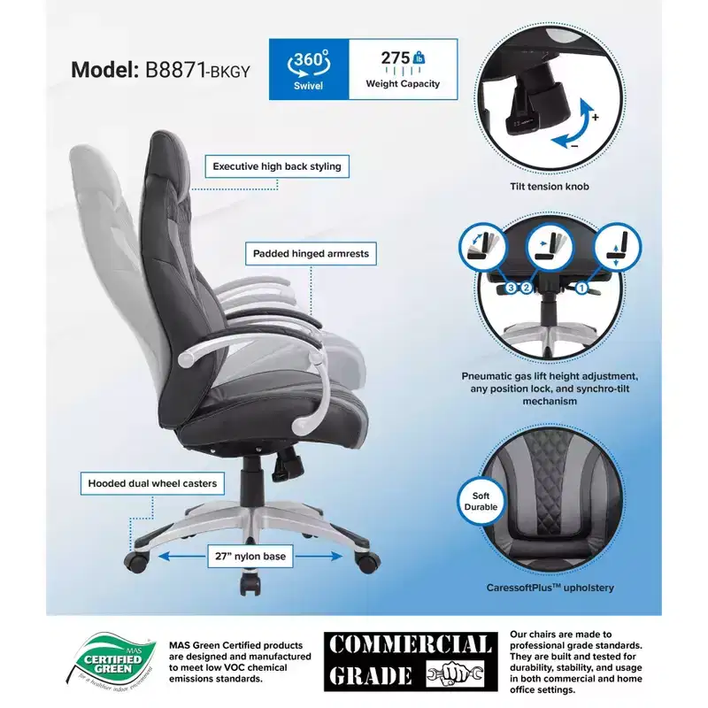 Boss Office Products Executive Hinged Armchair