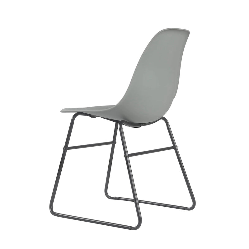 Modern Armless Dining Chairs with Iron Legs, Set of 2