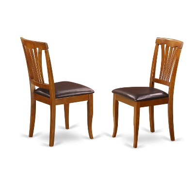 HomeStock 5-Pc Saddle Brown Finish Solid Wood Top - Dining Room Set with Leaf - Seats 4