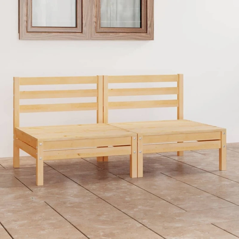 vidaXL Solid Wood Pine Patio 2-Seater Sofa Outdoor Furniture Multi Colors - 25 x 25 x 24.6