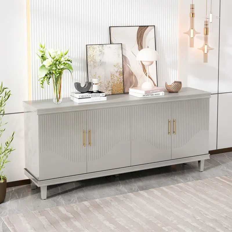4-Door Storage Cabinet for Living Room Kitchen and Bedroom