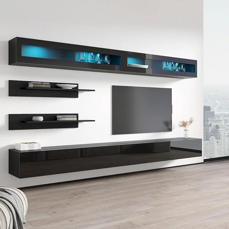Wall-mounted Floating Modern Entertainment Center