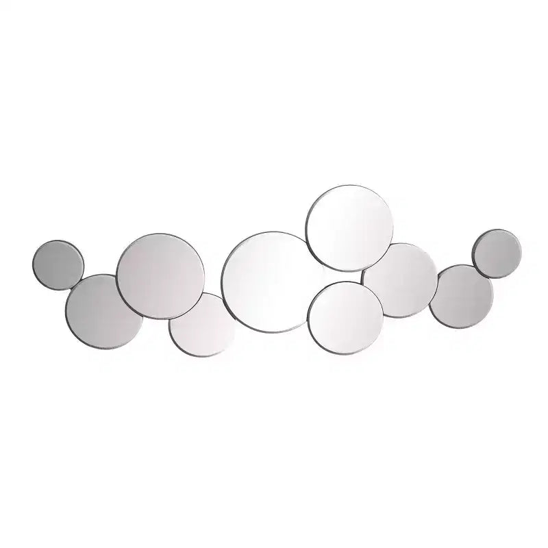 Glass Bubble Cluster Wall Mirror, Silver, 57 Wide