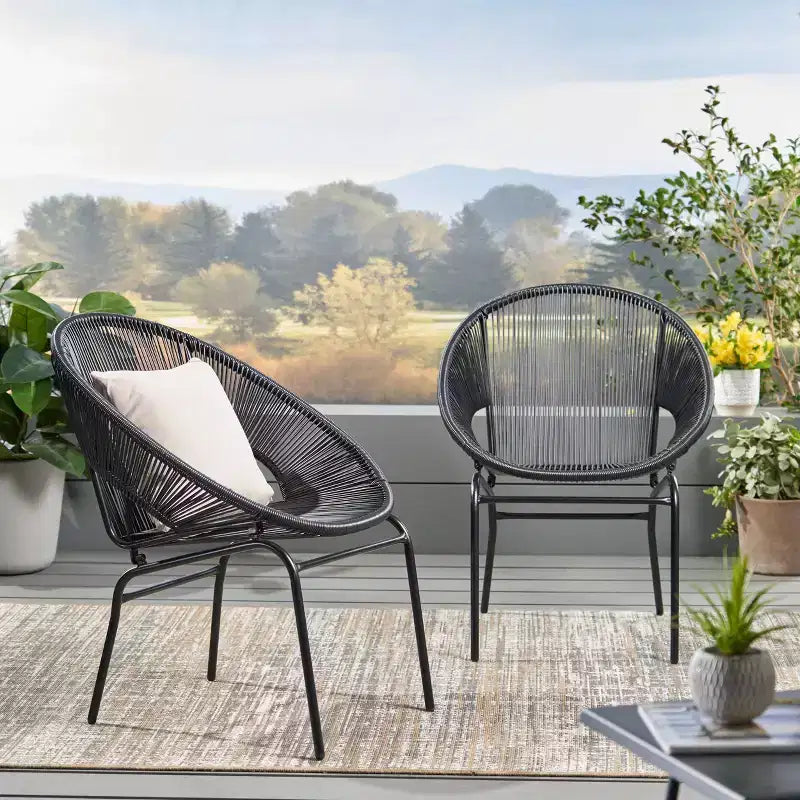 Nusa 2pk Faux Rattan Patio Club Chairs - Christopher Knight Home