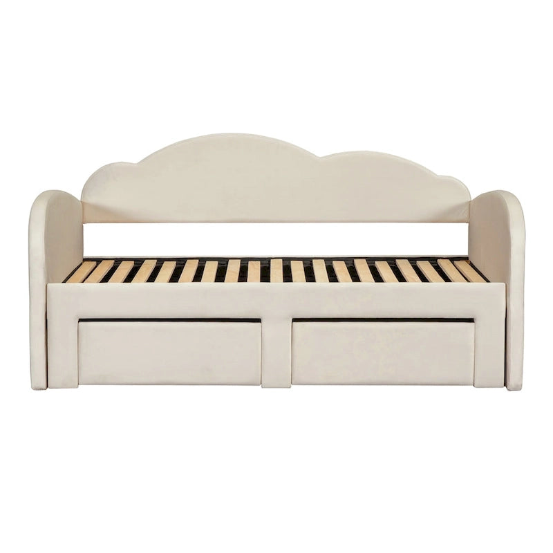 Twin Cloud Velvet Daybed with Trundle and Drawers