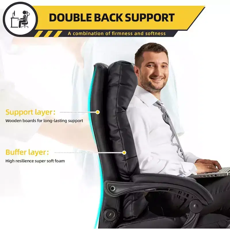 Executive 4-Point Massage Office Chair with Footrest